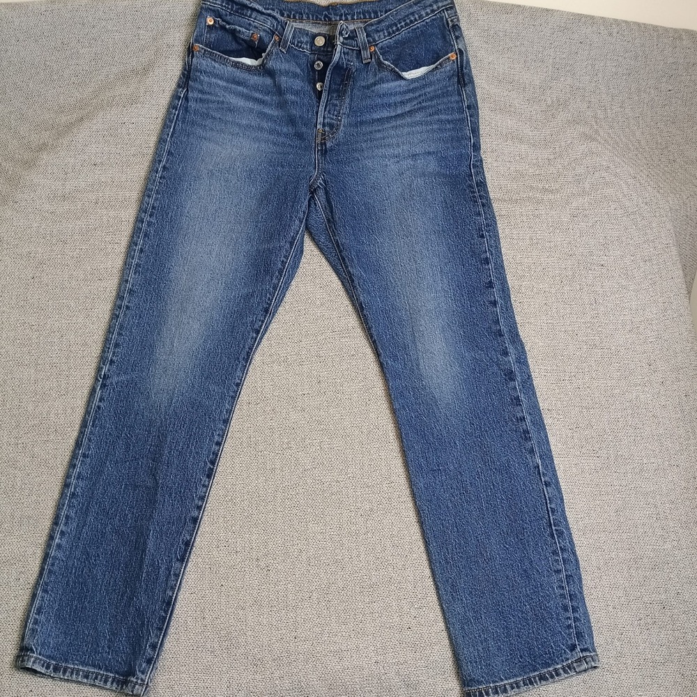 Levi's 501 Original Fit Jeans Womens 29 Blue Excellent Straight Leg Button Fly
